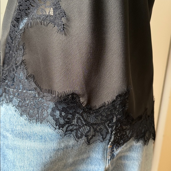 Zara Asymmetrical Black Lace Trim Cami Top - Picture 4 of 9